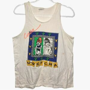 Vintage 90's Hanes Tank Taco Club Portland Single Stitch Distressed Made USA M